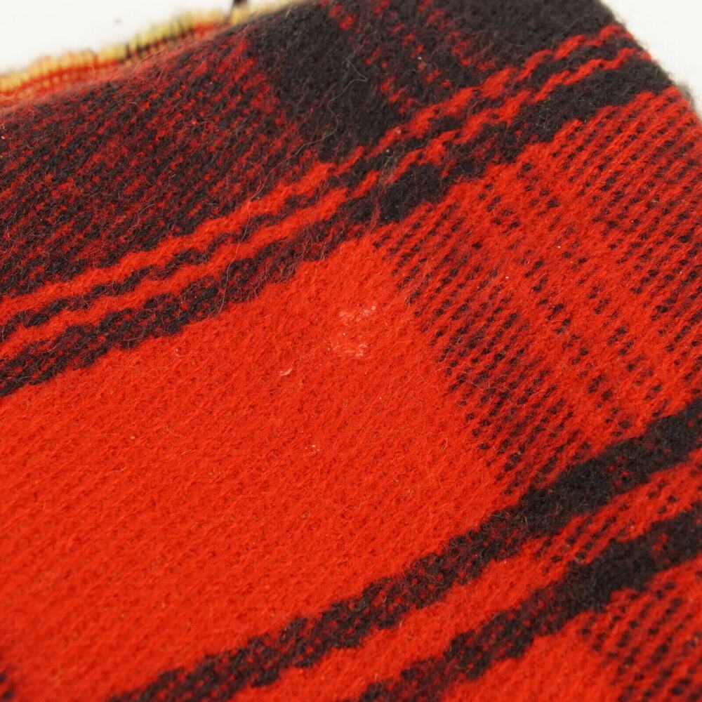 Pottery Barn 50 in x 50 in Red Black Tartan Plaid Fringe Throw Blanket - Picture 8 of 11